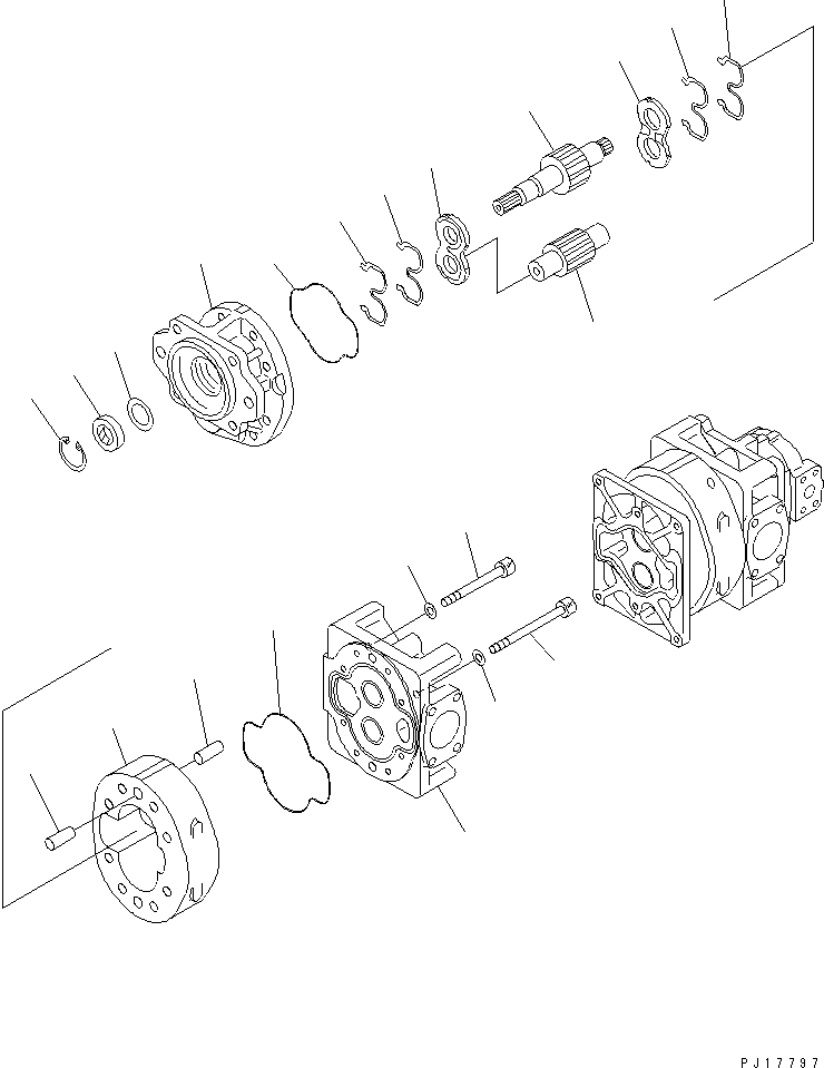 PUMP ASS'Y,(SAR125+80+32) 705-58-44220 KOMATSU