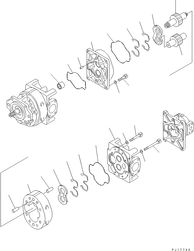 PUMP ASS'Y,(SAR125+125+32) (705-58-44000) KOMATSU