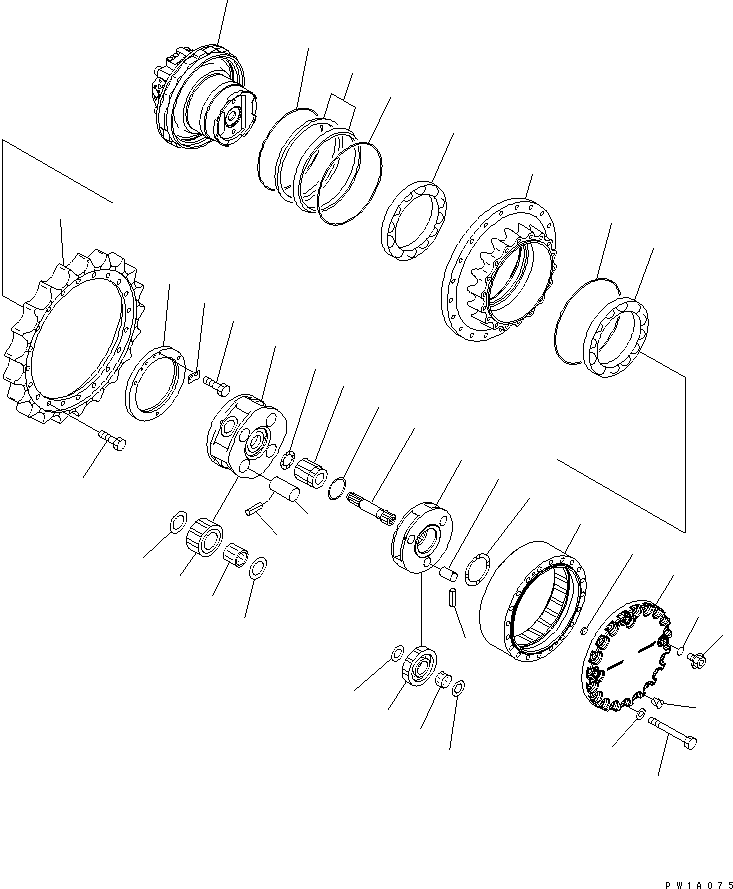Бортовой редуктор в сборе 22U-27-00101 KOMATSU