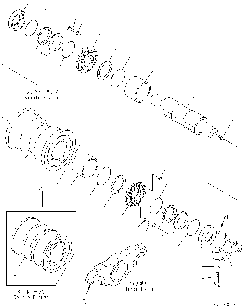 Опорный каток в сборе 195-30-01461 KOMATSU