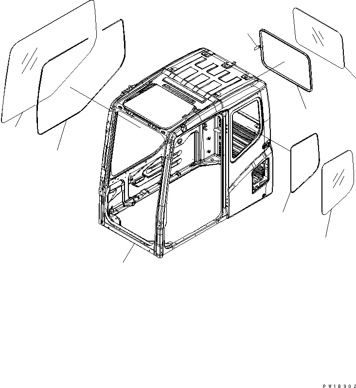 CAB ASS'Y,(WITHOUT SPEAKER) 20Y-54-01331 KOMATSU