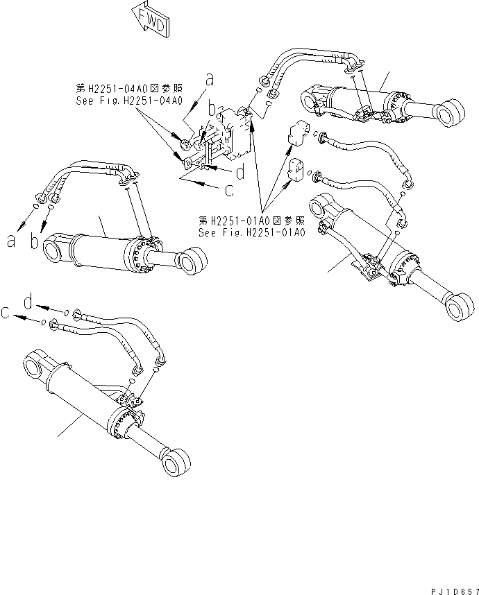 CYLINDER GROUP,L.H. 707-01-XZ080 KOMATSU