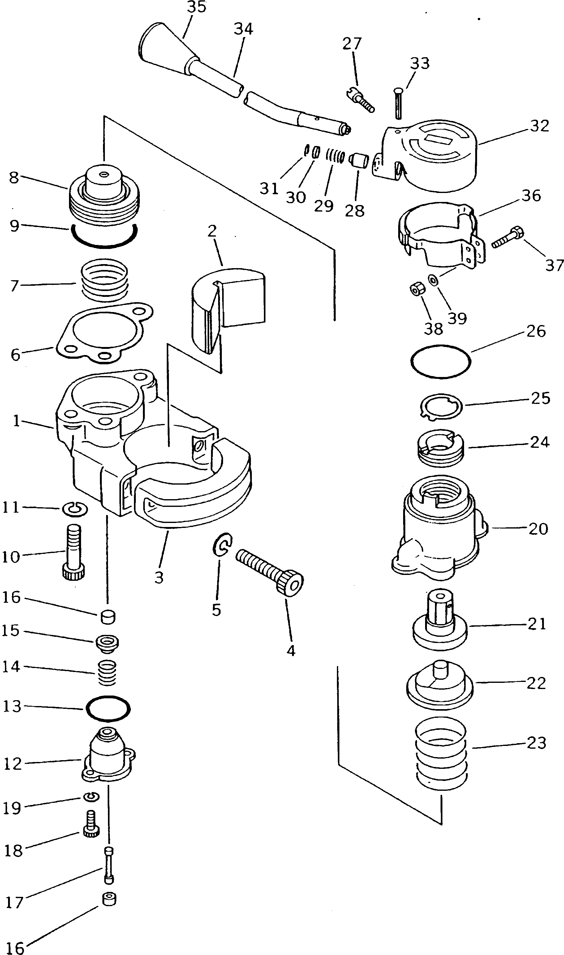 LEVER SUB ASS'Y 561-35-62220 KOMATSU