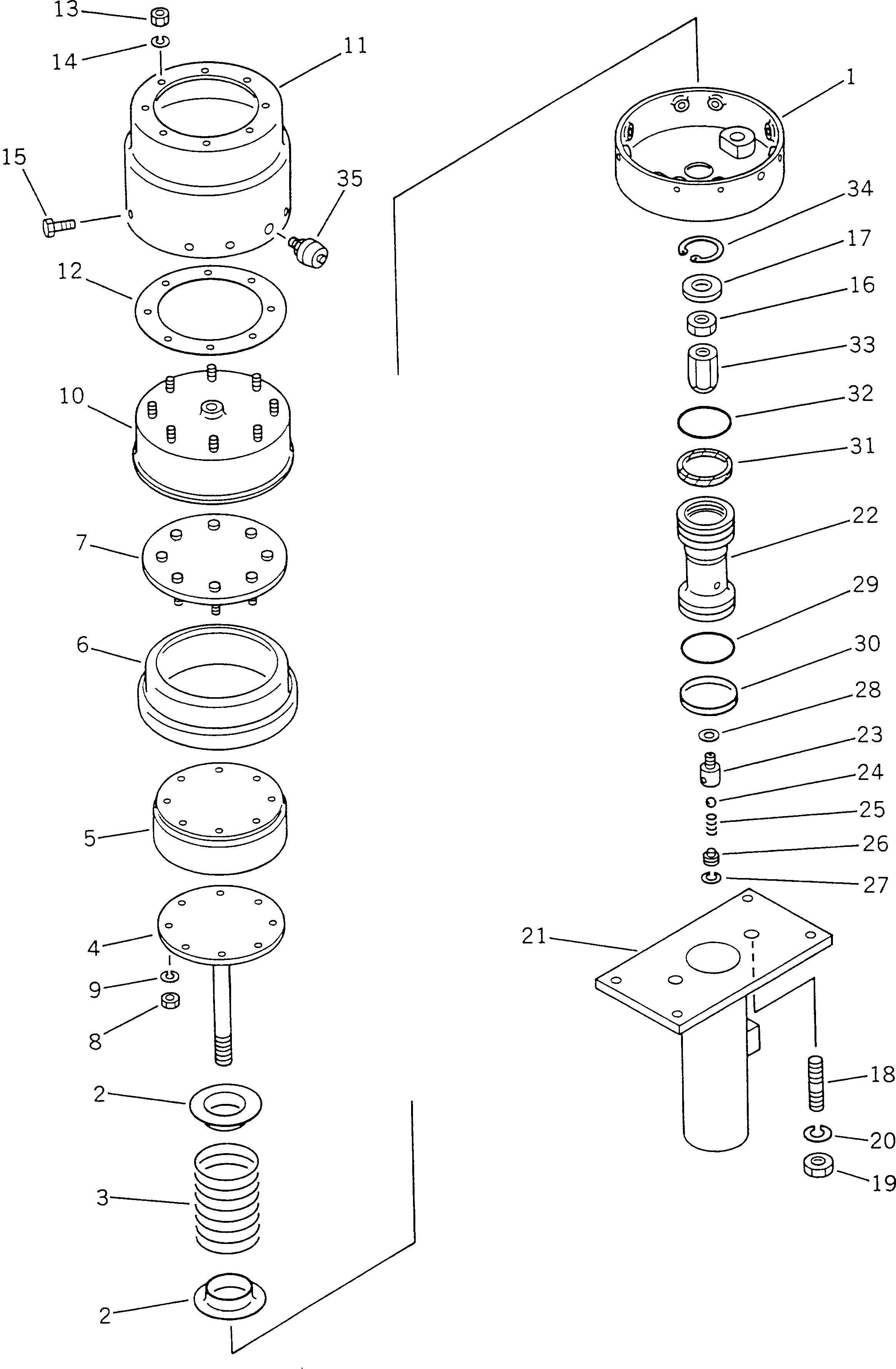 PISTON AND SEAL A. 566-35-43010 KOMATSU