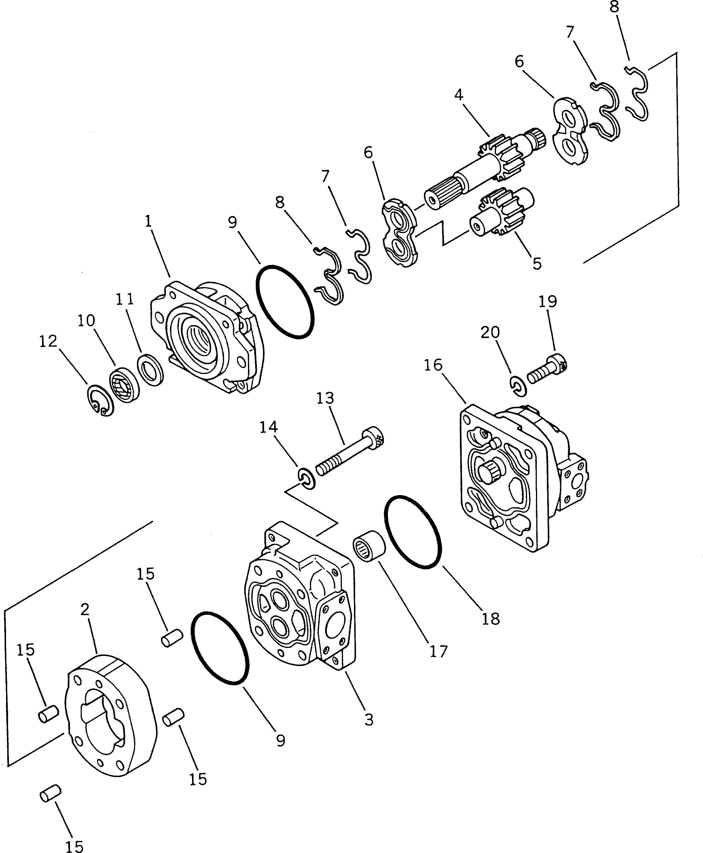 PUMP ASS'Y,(SAR 80+80) 705-52-32001 KOMATSU