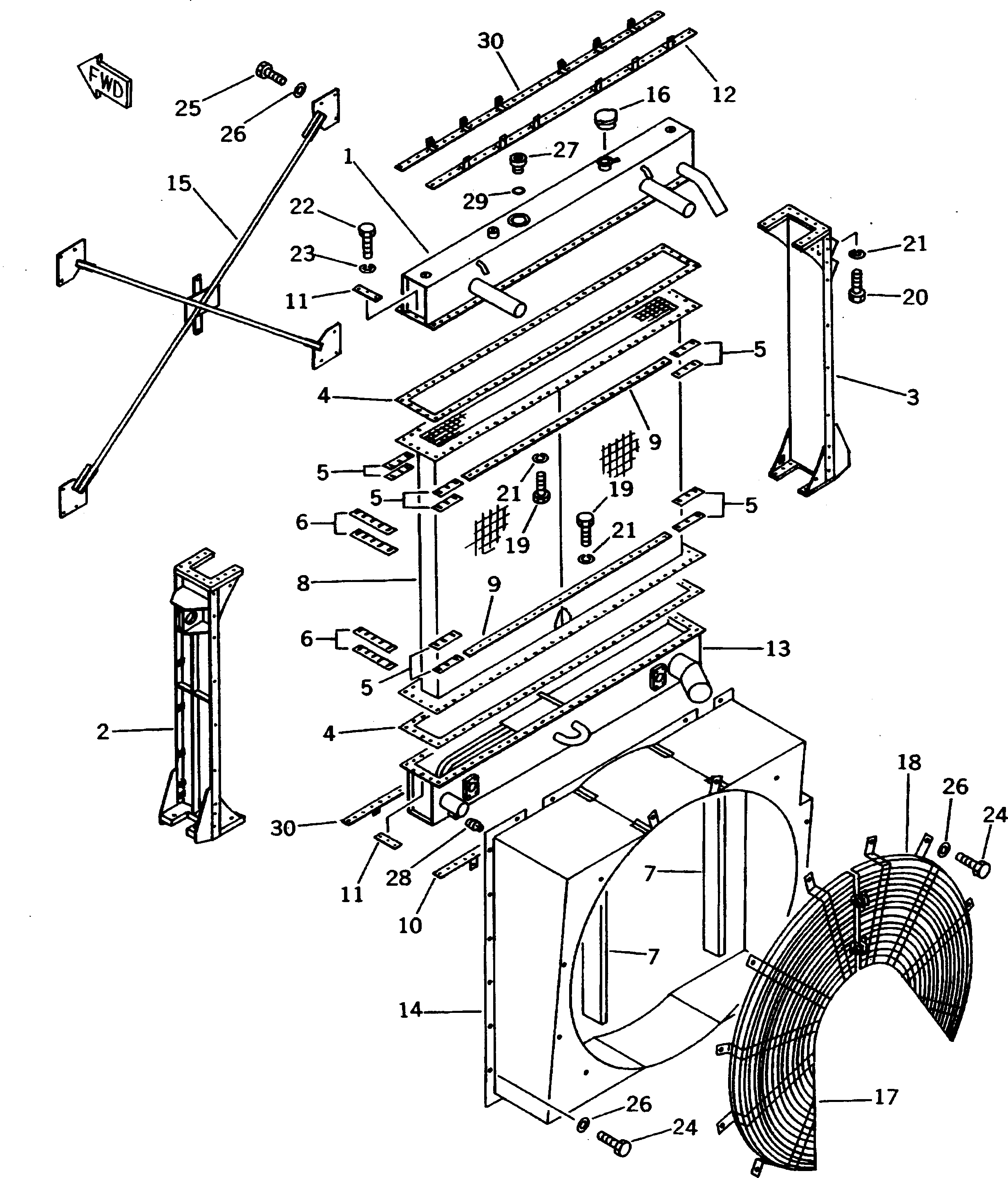 NET,L.H. (FOR LARGE FAN) 561-03-64211 KOMATSU
