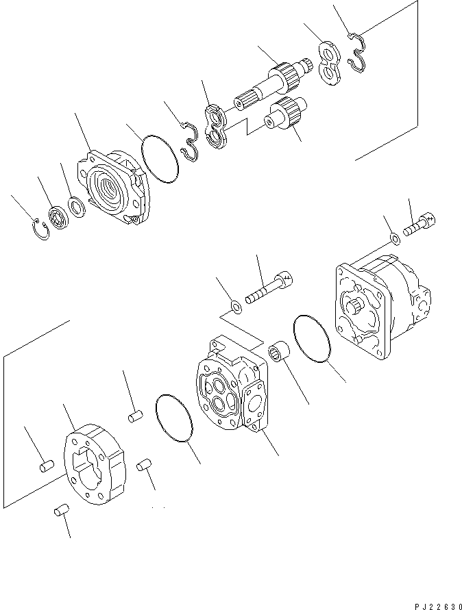 PUMP ASS'Y,(SAR 100+100) 705-52-31010 KOMATSU