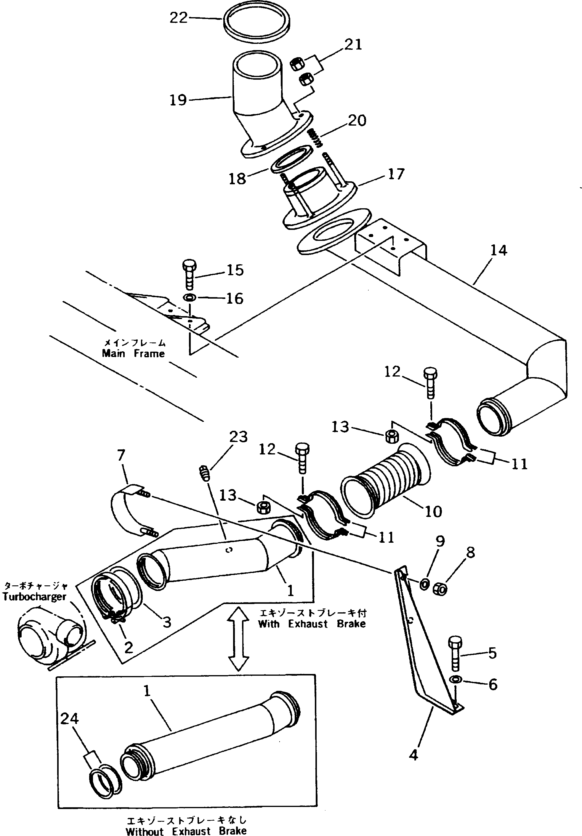 TUBE,(WITH EXHAUST BRAKE) 566-02-6A110 KOMATSU