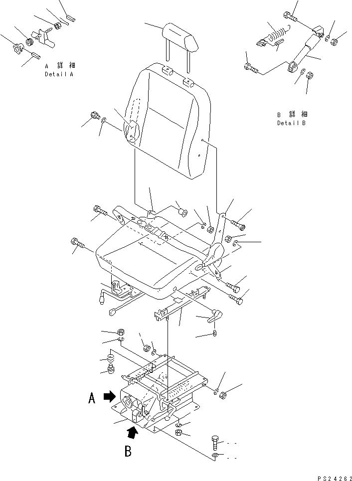 CUSHION ASS'Y,SEAT 561-57-62510 KOMATSU