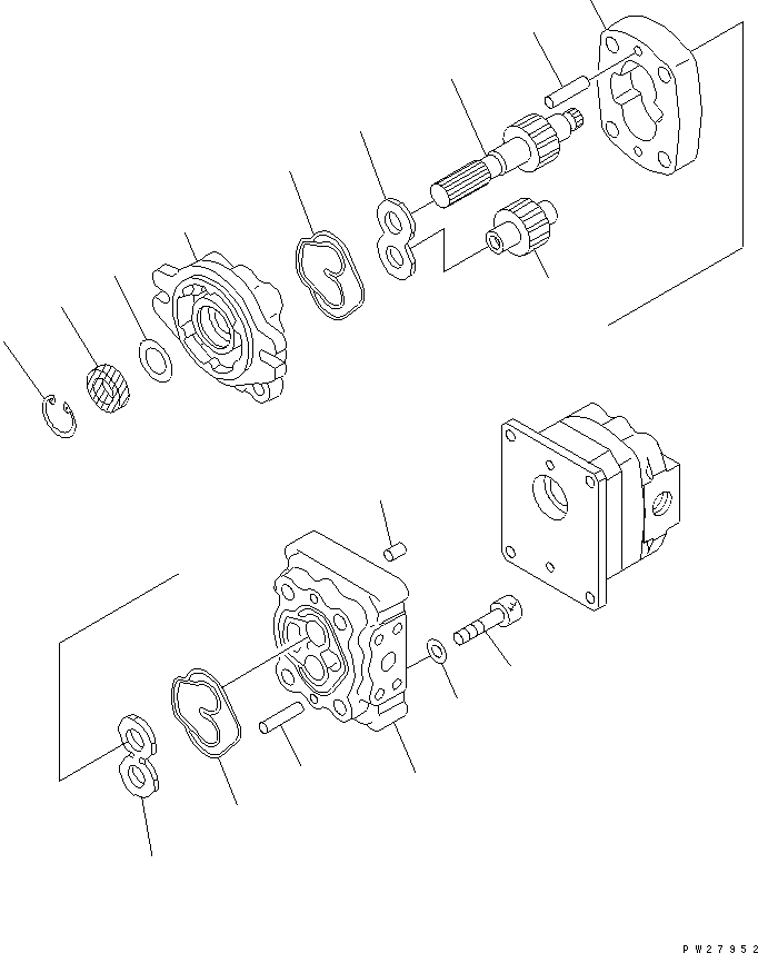 PUMP ASS'Y,(SAR8+8) 705-41-07050 KOMATSU