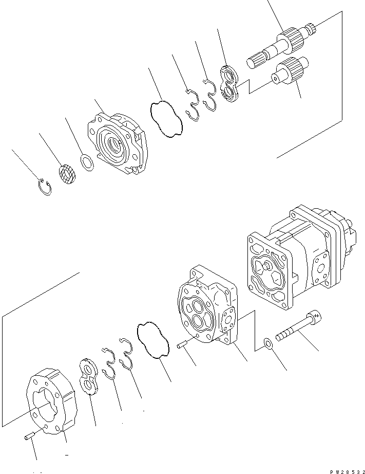 PUMP ASS'Y,(SAR63+63+6) 705-56-34550 KOMATSU
