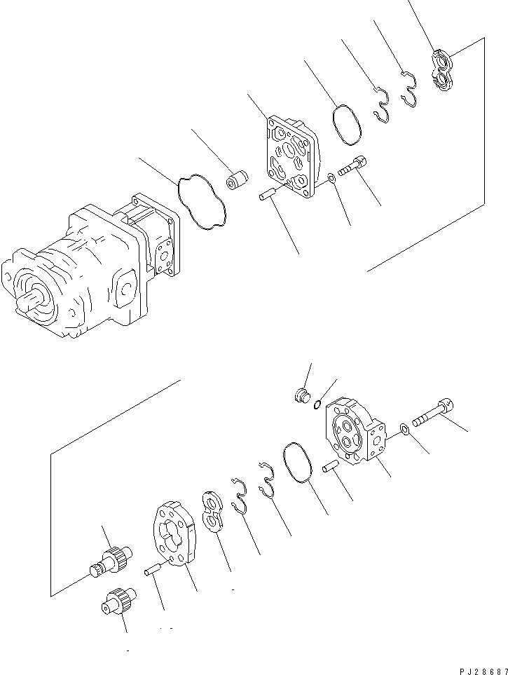 PUMP ASS'Y,(SAR6) 705-22-19040 KOMATSU