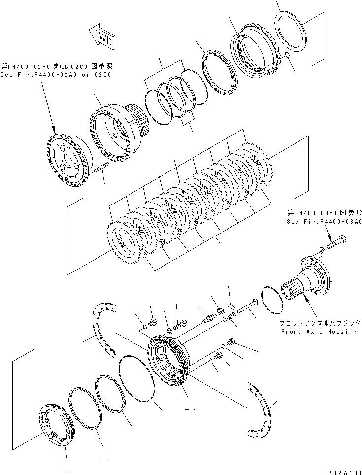 AXLE ASS'Y,FRONT (LIMITED SLIP DEF.) 425-22-20100 KOMATSU