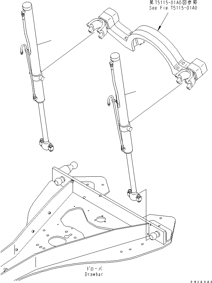 CYLINDER GROUP,BLADE LIFT, L.H. (707-02-X0140) KOMATSU