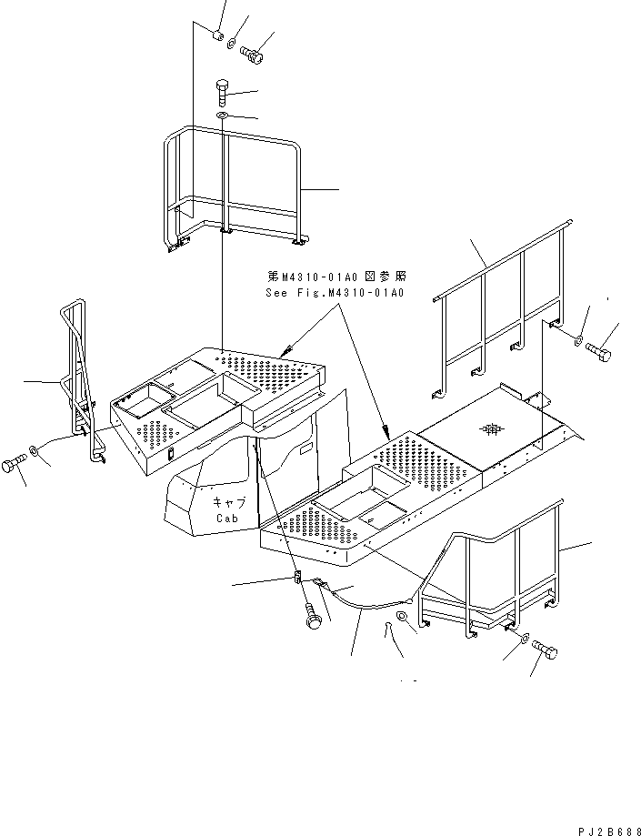 HANDRAIL,R.H. 428-54-25430 KOMATSU