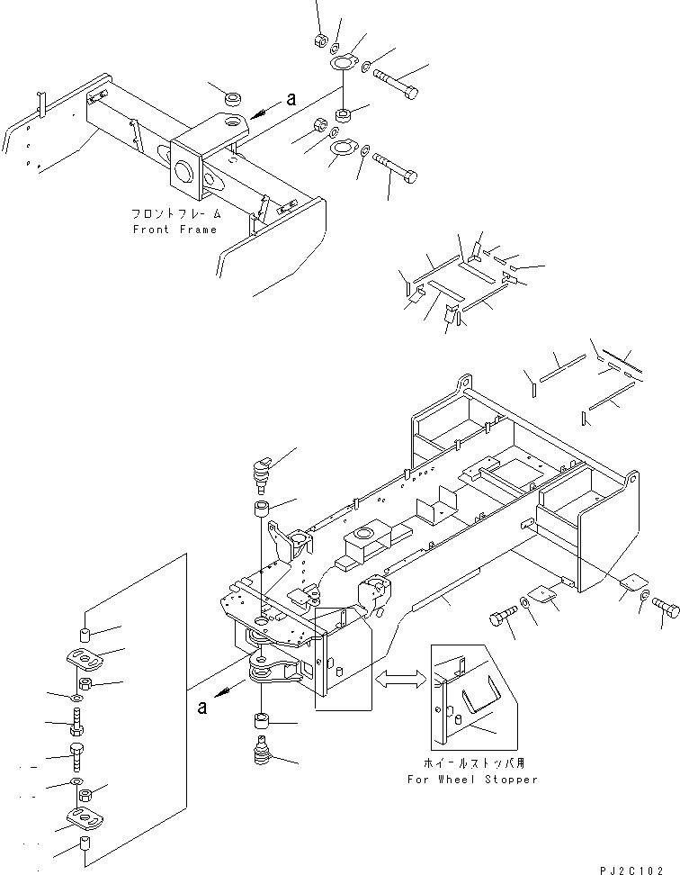 FRAME,REAR (FOR WHEEL STOPPER) 273-46-62820 KOMATSU