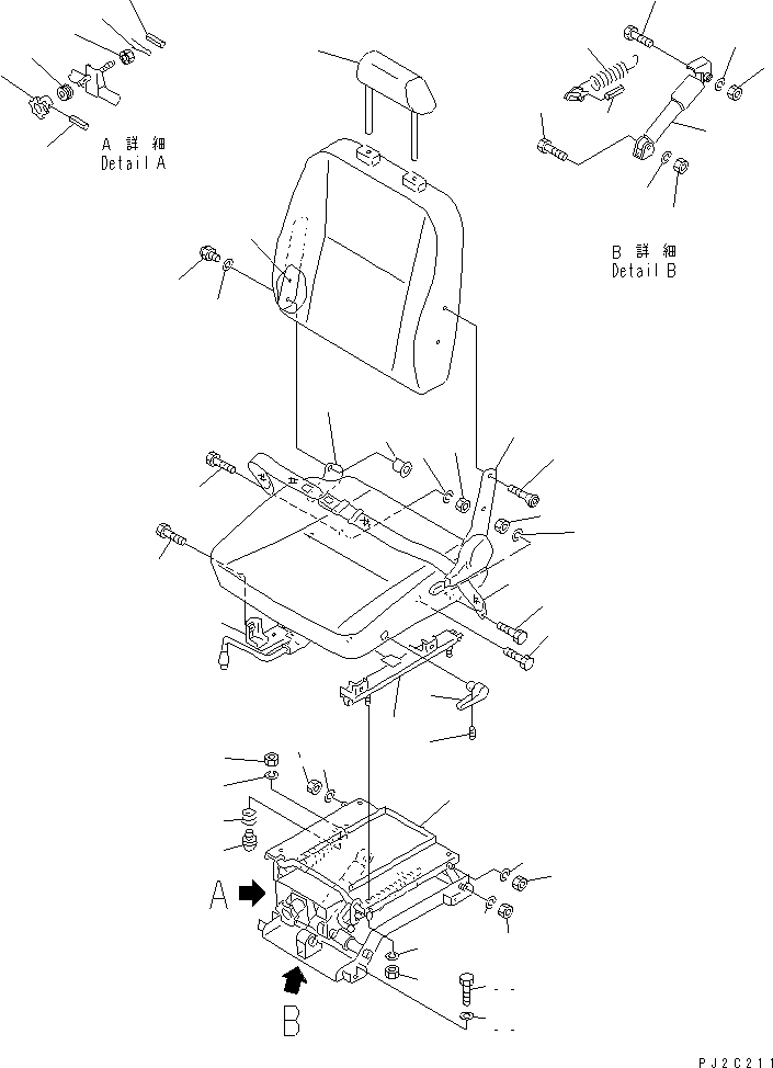 CUSHION ASS'Y,SEAT 561-57-61611 KOMATSU