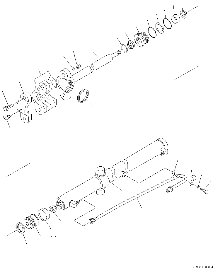 Цилиндр в сборе, левый 238-63-X1110 KOMATSU