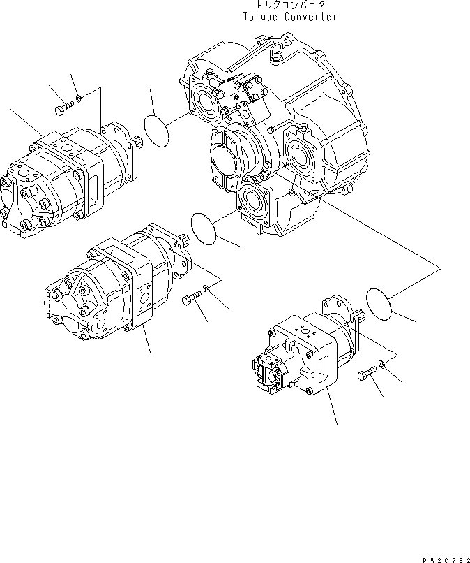 PUMP ASS'Y,(SAR4-125+125+20) (705-57-46020) KOMATSU
