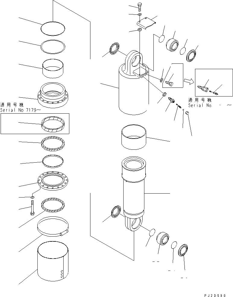 CYLINDER ASS'Y,REAR SUSPENSION 569-50-82000 KOMATSU