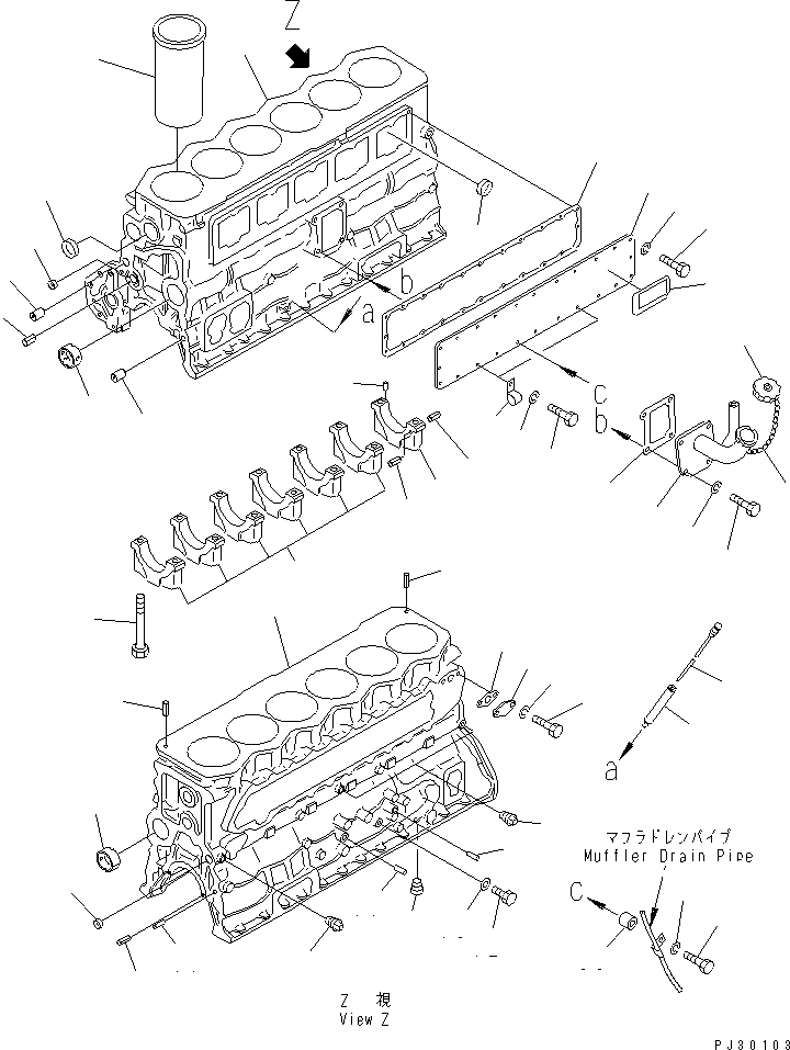 Блок цилиндров в сборе 6138-22-1010 KOMATSU