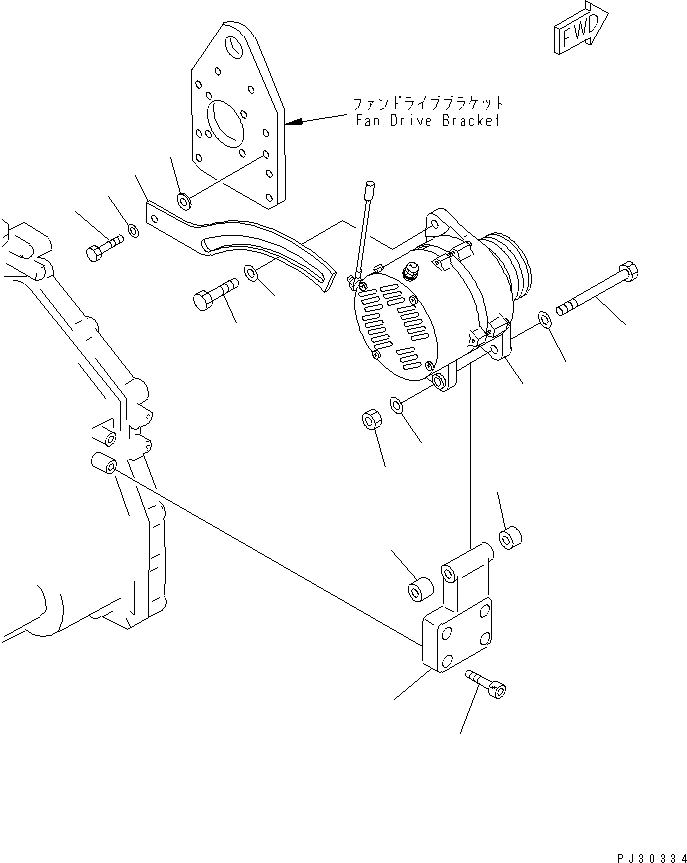 ALTERNATOR A. (50A),(SEE FIG.0643) (600-821-9310) KOMATSU