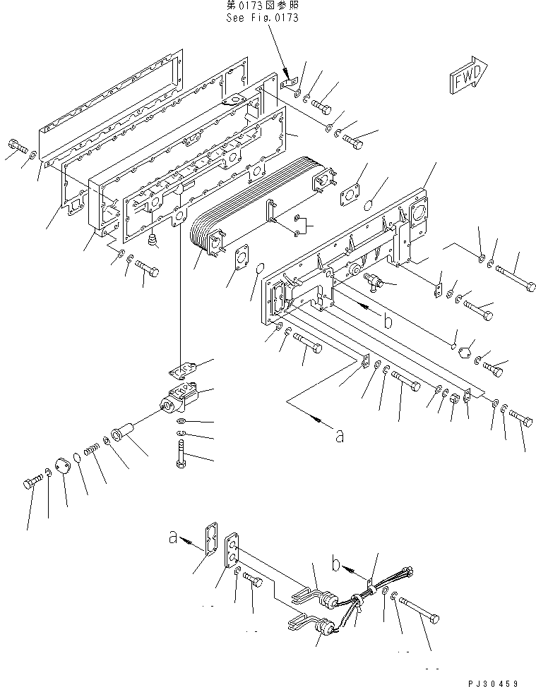 Масляный радиатор в сборе 6162-63-2301 KOMATSU