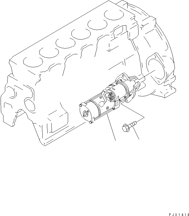 STARTING MOTOR ASS'Y,(2.8KW) (SEE FIG.0661A) (600-813-3141) KOMATSU