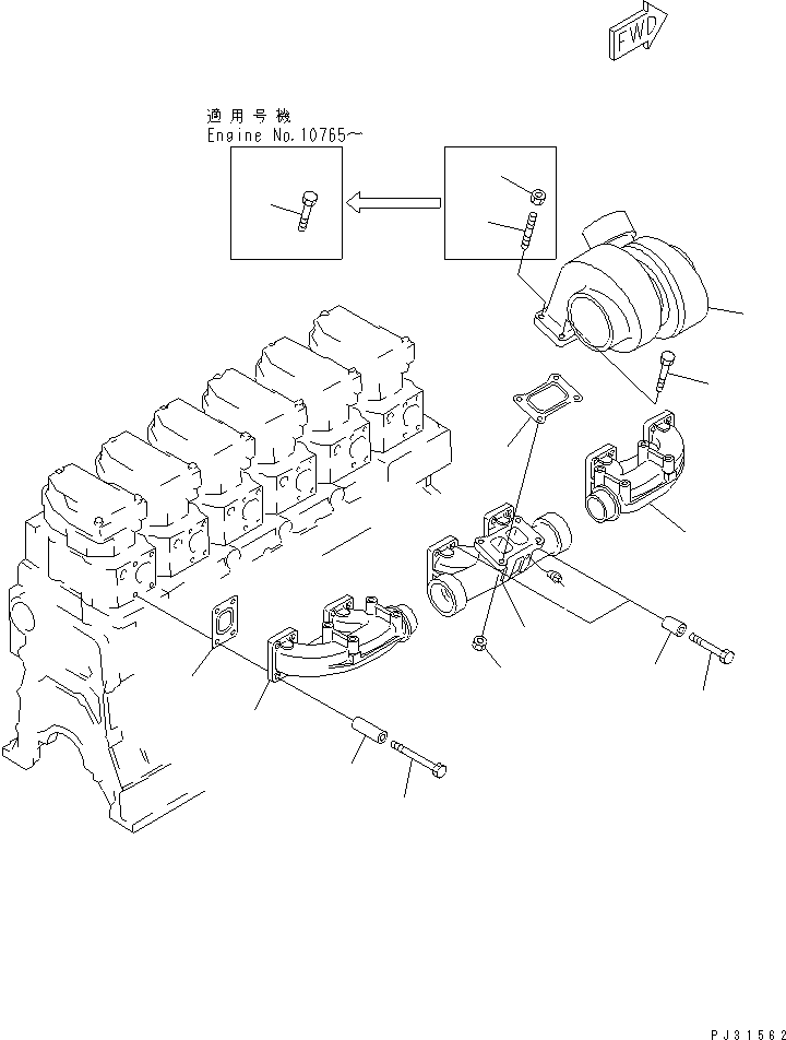 TURBOCHARGER ASS'Y,(SEE FIG.0155A) (6505-11-8612) KOMATSU