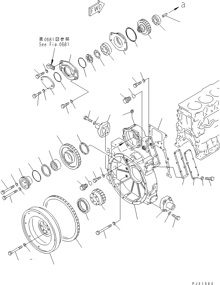 Картер маховика 6136-21-4240 KOMATSU