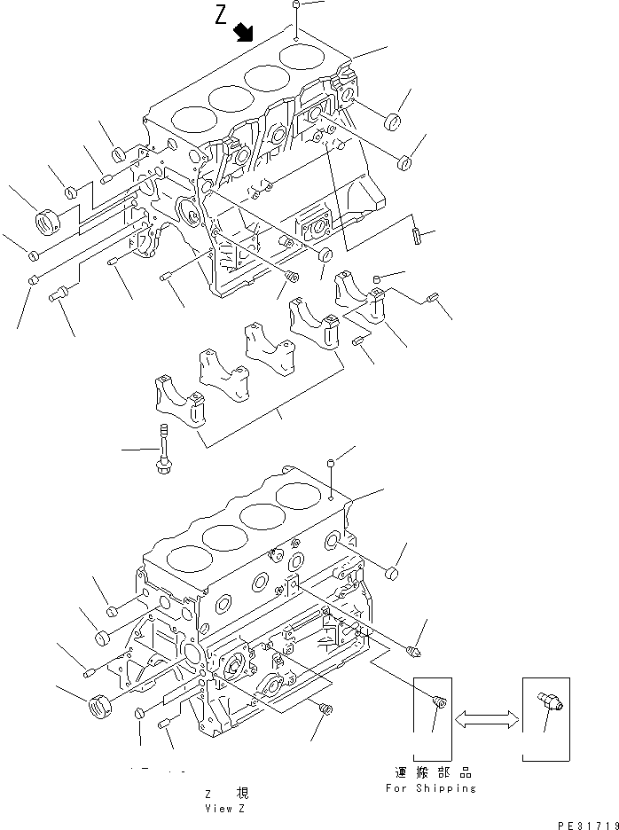 Блок цилиндров в сборе 6205-21-1401 KOMATSU