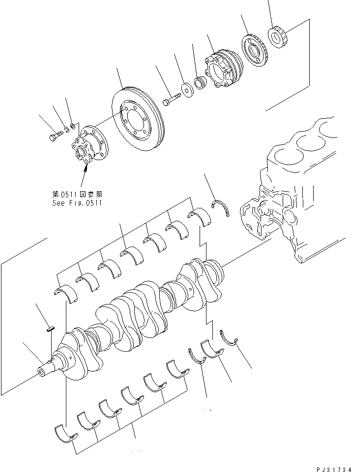 PULLEY¤ HARDENING,(SANDY AND DUSTY SPEC.) 6136-31-1580 KOMATSU