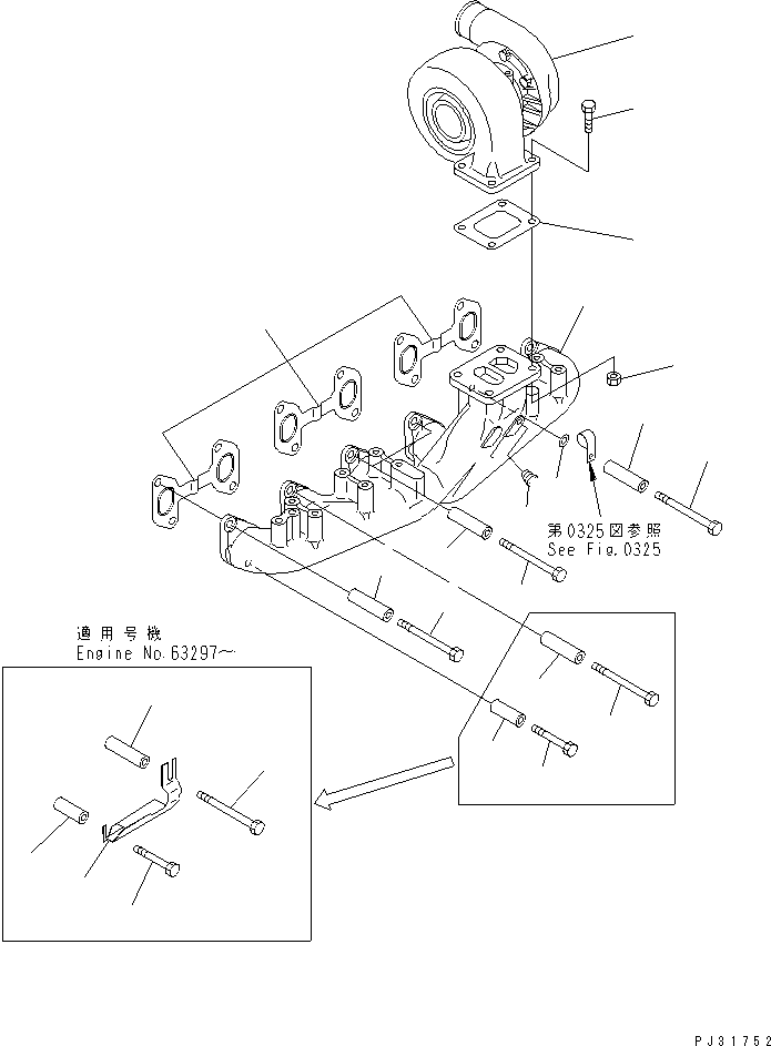 TURBOCHARGER ASS'Y,(SEE FIG.0155A) (6137-82-8600) KOMATSU