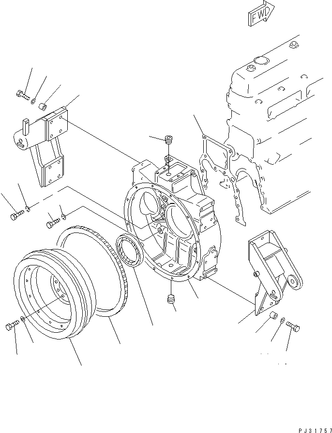 BRACKET,REAR¤ L.H. 142-01-11461 KOMATSU