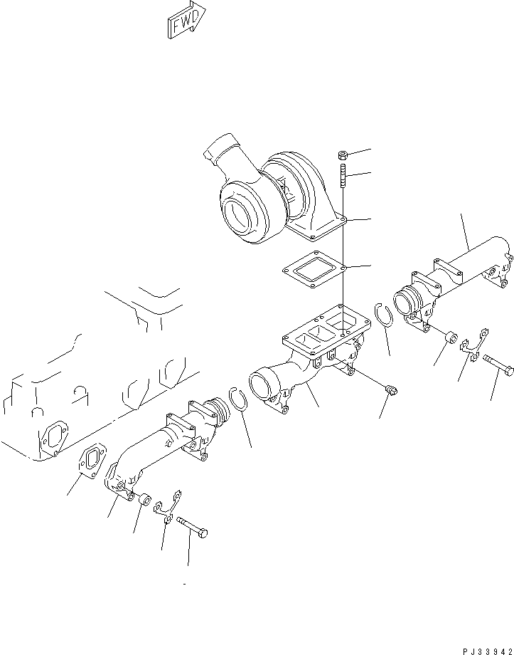 TURBOCHARGER ASS'Y,(KTR130-11F)(SEE FIG.1141B) (6502-13-2003) KOMATSU