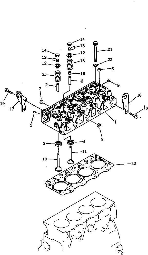 CYLINDER HEAD ASS'Y,VALVE LESS 6205-11-1200 KOMATSU