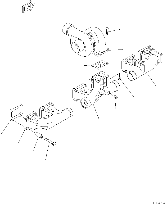 TURBOCHARGER ASS'Y,(SEE FIG.0155A) (\0\6505-52-5510) KOMATSU