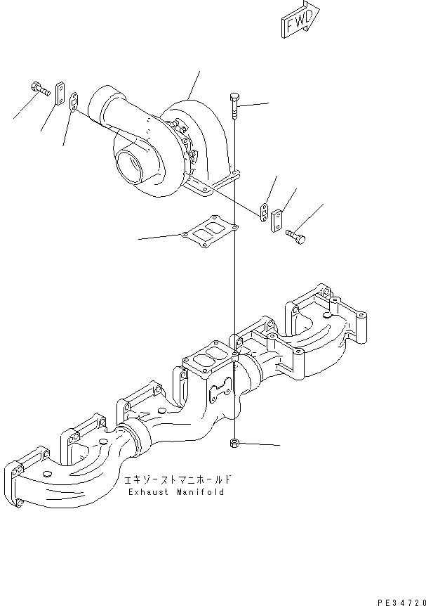 TURBOCHARGER ASS'Y,(SEE FIG.A1530-B6D7) (6505-52-5550) KOMATSU