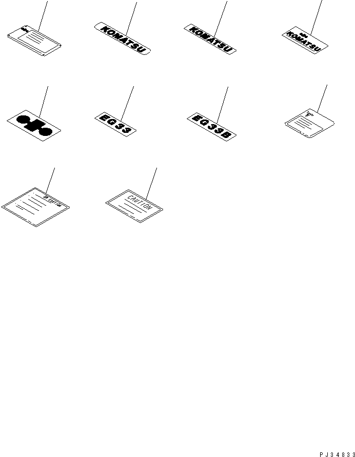 PLATE, MARK,EG33 6991-82-1130 KOMATSU