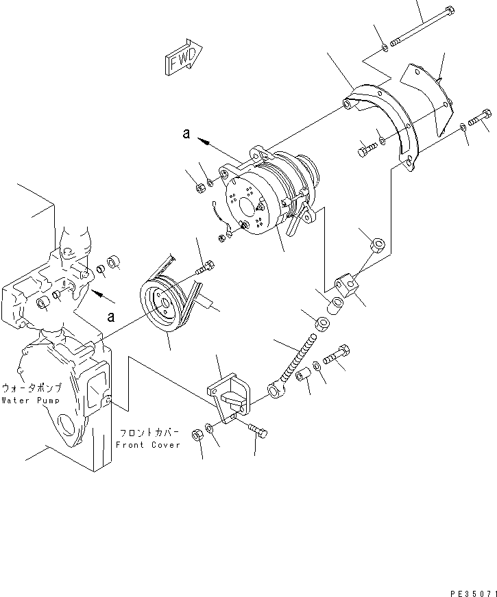 ALTERNATOR A. (35A),(SEE FIG.A6010-B4D6) (600-825-3111) KOMATSU