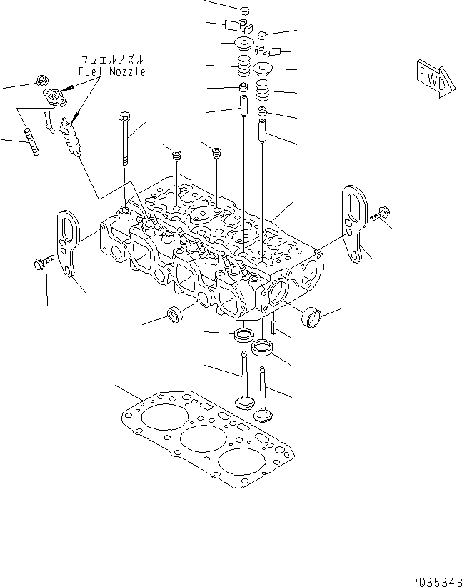 CYLINDER HEAD A. YM771364-11700 KOMATSU