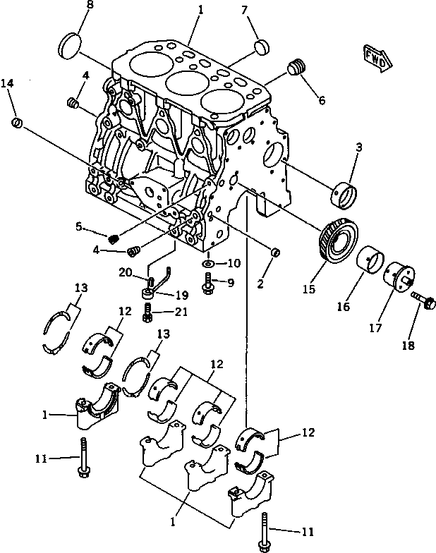 CYLINDER BLOCK A. YM729106-01560 KOMATSU