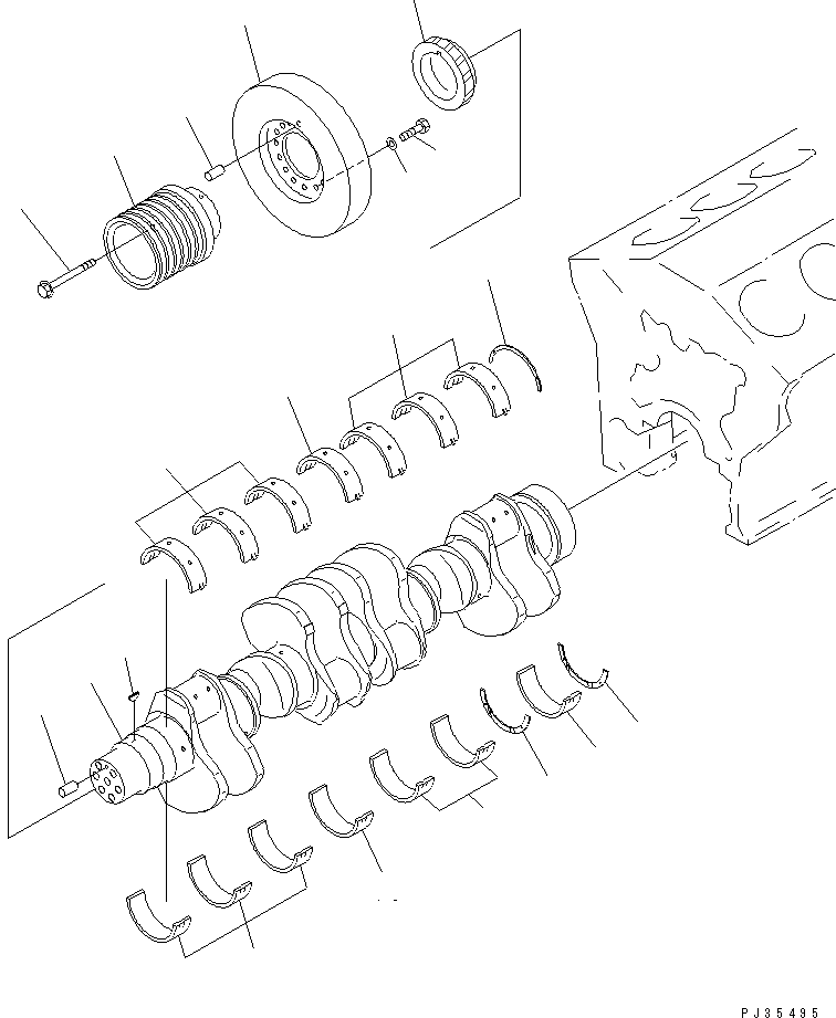 MAIN METAL ASS'Y,NO.1,2,3,5,6,7 \0\6215-29-8010 KOMATSU