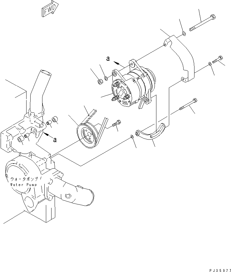 Клиновой ремень 600-736-9550 KOMATSU