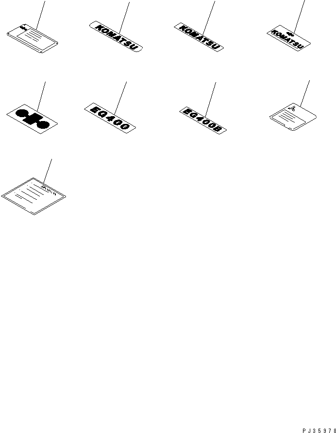PLATE, MARK,EG400 6995-83-1160 KOMATSU