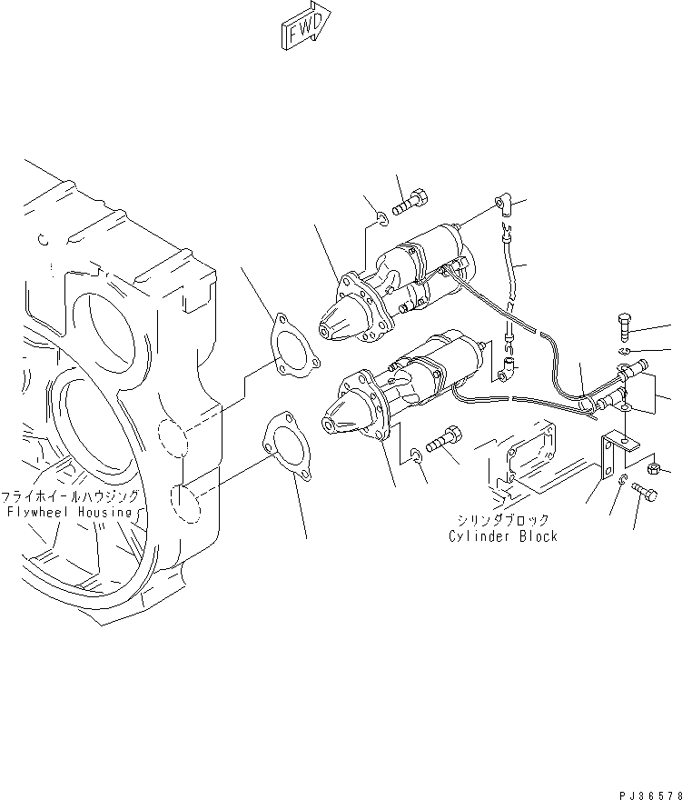 STARTING MOTOR ASS'Y,(11KW) (A) (SEE FIG.0662) (600-813-3761) KOMATSU