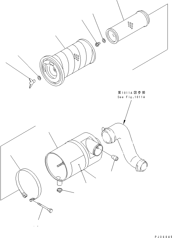 BODY ASS'Y,AIR CLEANER 6137-81-7610 KOMATSU