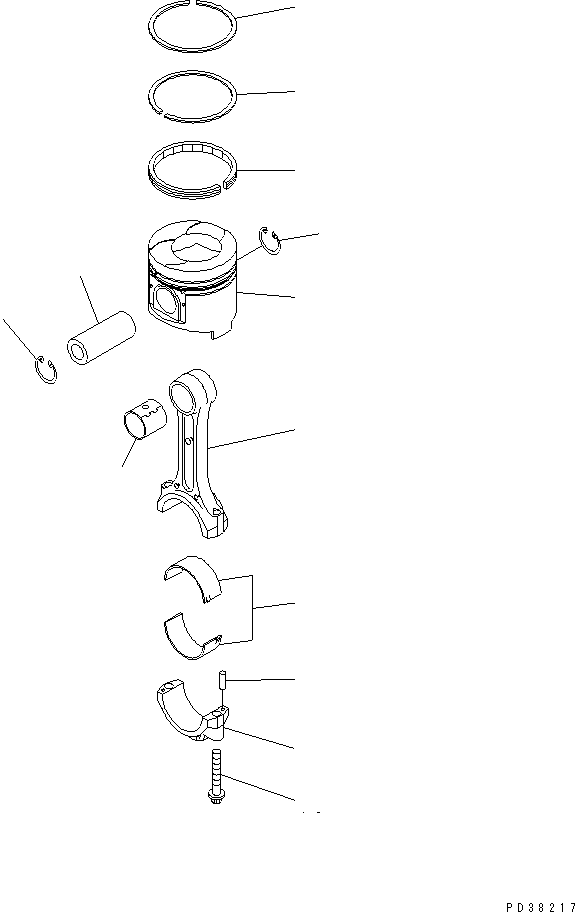 PISTON RING ASS'Y,PER CYLINDER 6207-39-2501 KOMATSU