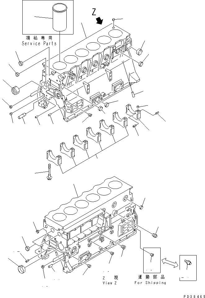 Блок цилиндров в сборе 6207-21-1400 KOMATSU