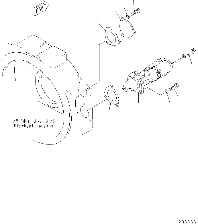 STARTING MOTOR ASS'Y,(11KW) (SEE FIG.0661A) (600-813-3862) KOMATSU